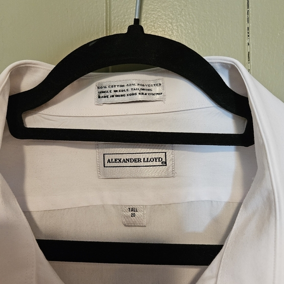 Alexander Lloyd Short-Sleeve Shirt, Mens, Size 20 Tall, White, Dress, Classic - Picture 3 of 5